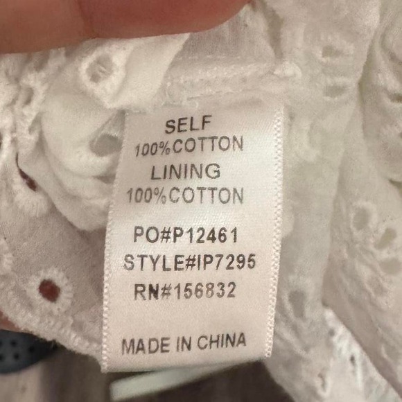 White Ruffle Sleeves Romantic Eyelet Tank Top Boho Cottage Core Size XL - Picture 7 of 7